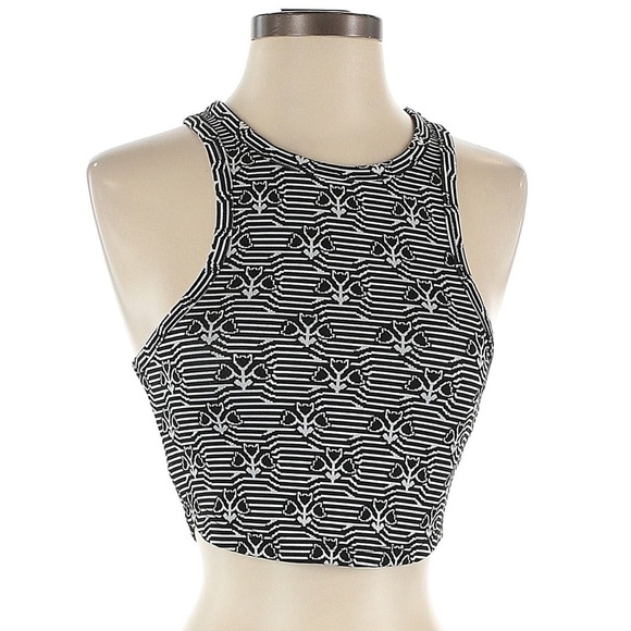 Zara Crop Top with flowers and stripes - Picture 1 of 2